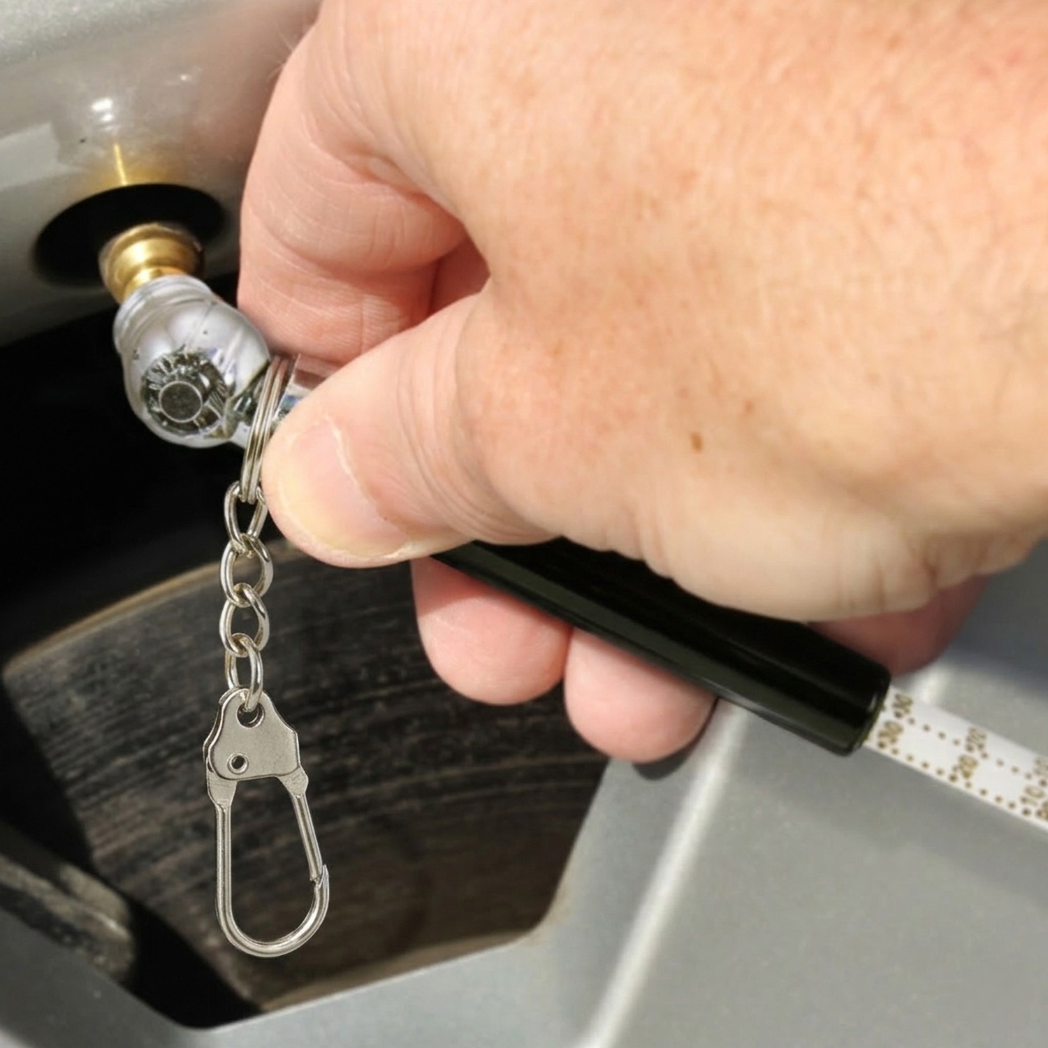 Tyre Pressure Gauge Key Ring
